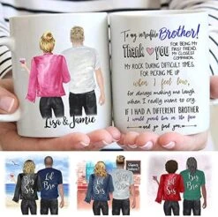 Custom Sister Mug From Sister, Sister Coffee Mug With Names, Personalized Sisters Cups, Christmas Or Birthday Gifts For Sister From Sister, Sister Moving Away Mug, 11 Or 15 Oz -Peugeot Shop 51dNDHkKksL. AC