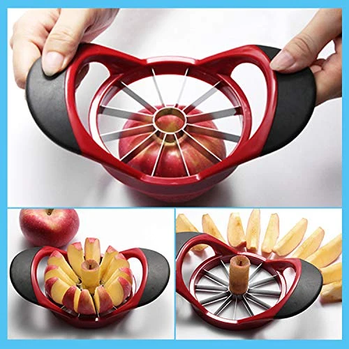 Apple Cutter Slicer & Corer Kit, 12-Blade Apple Slicer Cutter, Apple Corer Apple Core Remover For Kitchen, Include 3 Premium Stainless Steel Fruit Forks 3 Apple Cutter Slicer & Corer Kit, 12-Blade Apple Slicer Cutter, Apple Corer Apple Core Remover For Kitchen, Include 3 Premium Stainless Steel Fruit Forks - Image 3