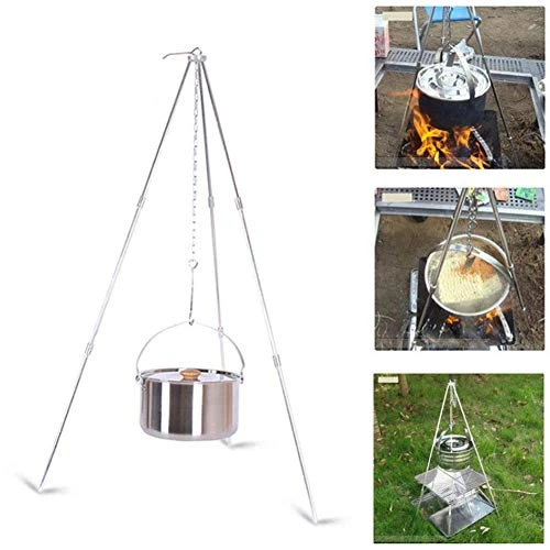Stand-Tripod Outdoor Tripod Grill Camping Cooking Campfire Holder Picnic Cooking Hanging Grill 7 Stand-Tripod Outdoor Tripod Grill Camping Cooking Campfire Holder Picnic Cooking Hanging Grill - Image 7