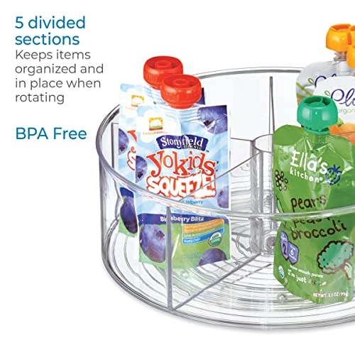 Recycled Plastic Lazy Susan Turntable Organizer Pantry, Bathroom, General Storage And More, The Linus Collection, 11.5", Clear 4 Recycled Plastic Lazy Susan Turntable Organizer Pantry, Bathroom, General Storage And More, The Linus Collection, 11.5", Clear - Image 4