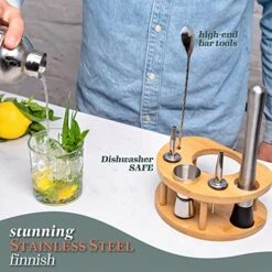 Mixology Bartender Kit Cocktail Shaker Set By Barillio: Drink Mixer Set With Bar Tools, Bamboo Stand Cocktail Mixer Mixing Spoon Mojito Muddler Jigger Liquor Pourers Recipes Booklet 8 Mixology Bartender Kit Cocktail Shaker Set By Barillio: Drink Mixer Set With Bar Tools, Bamboo Stand Cocktail Mixer Mixing Spoon Mojito Muddler Jigger Liquor Pourers Recipes Booklet -Peugeot Shop 51dWnWOM3IL