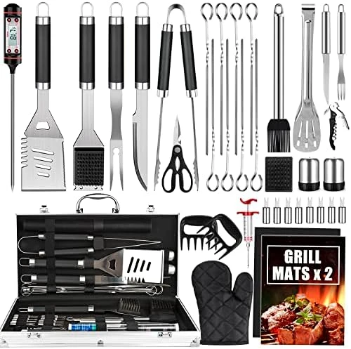 BBQ Grill Accessories Set, 38Pcs Stainless Steel Grill Tools Grilling Accessories With Aluminum Case, Thermometer, Grill Mats For Camping/Backyard Barbecue, Grill Utensils Set For Men Women 5 BBQ Grill Accessories Set, 38Pcs Stainless Steel Grill Tools Grilling Accessories With Aluminum Case, Thermometer, Grill Mats For Camping/Backyard Barbecue, Grill Utensils Set For Men Women - Image 5