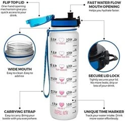 32oz 1Liter Motivational Water Bottle With Time Marker & Removable Strainer, Fast Flow, Flip Top Leakproof Durable BPA Free Non-Toxic For Home, Work, Fitness, Gym And Outdoor Sports 19 32oz 1Liter Motivational Water Bottle With Time Marker & Removable Strainer, Fast Flow, Flip Top Leakproof Durable BPA Free Non-Toxic For Home, Work, Fitness, Gym And Outdoor Sports -Peugeot Shop 51de1CLAD2L
