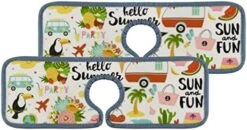 15" Microfiber Cloth Kitchen Faucet Absorbent Mat Splash Guard Drip Water Catcher Countertop Drying Protector Pads Faucet Behind For Bedroom Farmhouse Summer Time 2PCS -Peugeot Shop 51debJMmQeL. AC