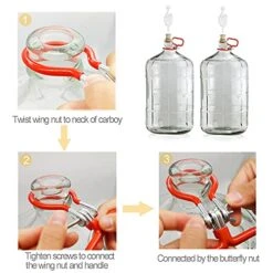 Carboy Handle, 2 Pack Glass Carboy Handle Heavy Duty Carboy Holder For Smooth Neck 3 Gallon 5 Gallon 6 Gallon 6.5 Gallon Glass Carboys For Fermenter Wine Making Beer Brewing Home Brewing Equipment -Peugeot Shop 51dvz4Dn5ZS