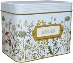Tin Recipe Box - Includes 100 4X6 Cards, 12 Dividers - Beautiful Decorative Tin Box Gift Set (Wild Flower) -Peugeot Shop 51dxvG1z5LL. AC