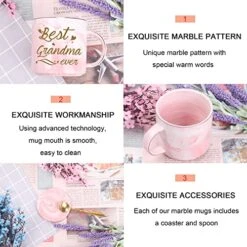 Best Grandma Mug Best Grandma Ever Mug Grandma Gifts Birthday Mothers Day Gifts For Grandma From Granddaughter Grandson Grandchildren Grandkids 12 Ounce Exquisite Box Spoon And Mug Mat Pink -Peugeot Shop 51e1l6GbJ4L