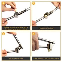 Garlic Press, 304 Stainless Steel Garlic Mincer & Crusher, Heavy Duty, Easy Squeeze, Rust Proof, Easy Clean -Peugeot Shop 51e6qb8I7qS