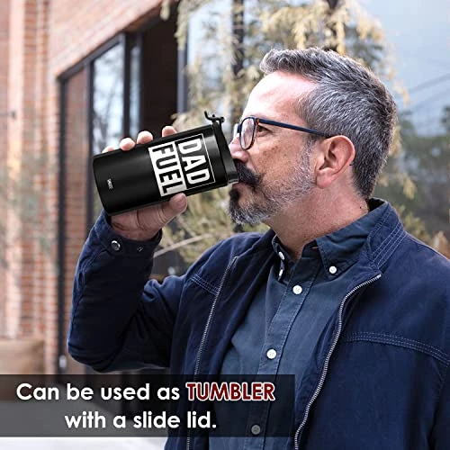 4-in-1 Dad Tumbler Gifts For Dad From Daughter Son - 12oz Dad Fuel Can Cooler Tumblers Travel Mug Cup - Stainless Steel Insulated Cans Coozie Christmas, Birthday, Father's Day Gift For Daddy 3 4-in-1 Dad Tumbler Gifts For Dad From Daughter Son - 12oz Dad Fuel Can Cooler Tumblers Travel Mug Cup - Stainless Steel Insulated Cans Coozie Christmas, Birthday, Father's Day Gift For Daddy - Image 3