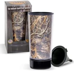 Ossy Oak Shadow Grass Blades By Spit Bud - The Ultimate Spittoon For Chew - Portable Dip & Snuff Cup With Lid, Pop Tab, Spill-Proof Funnel, Can Cutter & Holder - Fit In Cup Holders - Holds 8oz - Made In USA -Peugeot Shop 51eF87NYuGL. AC