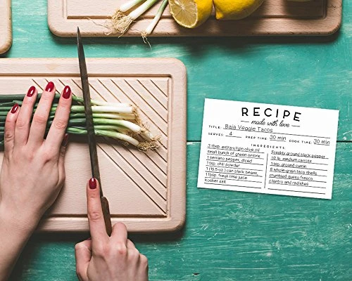 Of 50 Premium Recipe Cards - 4x6 Double Sided - Black And White Modern Style 4 Of 50 Premium Recipe Cards - 4x6 Double Sided - Black And White Modern Style - Image 4