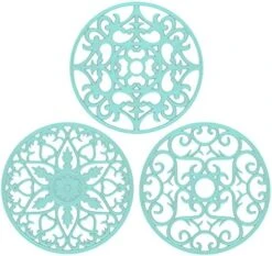 Silicone Trivet ME.FAN 3 Set Silicone Trivet Mat - Multi-Use Intricately Carved Insulated Flexible Durable Non Slip Coasters (Black) -Peugeot Shop 51eMnxJQ4cL. AC