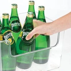 Modern Plastic Open Front Dip Storage Organizer Bin Basket For Kitchen Organization - Shelf, Cubby, Cabinet, And Pantry Organizing Decor - Ligne Collection - Clear -Peugeot Shop 51eNHbqyevL