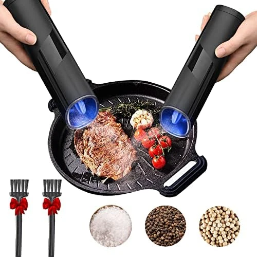 Gravity Electric Salt Or Pepper Grinder, Battery Operated Automatic Pepper Mill With LED Light, Adjustable Coarseness (Black-1 Pack) 9 Gravity Electric Salt Or Pepper Grinder, Battery Operated Automatic Pepper Mill With LED Light, Adjustable Coarseness (Black-1 Pack) - Image 9