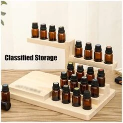 Wooden Essential Oil Bottle Storage Shelf, For 20 5-15ml Essential Oil Bottles, Nail Polish Display Rack, Cosmetics Storage Tray, Jewelry Storage Rack (Size : 20) -Peugeot Shop 51eawq9e2HL
