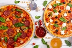Pizza Pan, 10” & 12” & 13.4”, 3 Pcs Pizza Pan Set Stainless Steel Pizza Pan Round Pizza Oven Pans Tray For Baking Serving, Healthy & Rust Free, Heavy Duty & Dishwasher Safe -Peugeot Shop 51ebSs5awXL