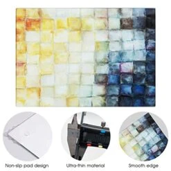 Glass Cutting Board, 16 * 12 Inch Set Of 1 Tempered Glass Cutting Board, Decorative Square Marble Chopping Board For Kitchen, Scratch, Heat, Shatter Resistant Cutting Mat (Mosaic) -Peugeot Shop 51ecf5Yzb8L