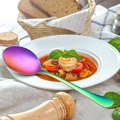 6-Piece Large Rainbow Serving Spoons, Rainbow Slotted Serving Spoons, 9.8Inch Stainless Steel Serving Utensils For Party Buffet Restaurant Banquet Dinner Catering, Dishwasher Safe 20 6-Piece Large Rainbow Serving Spoons, Rainbow Slotted Serving Spoons, 9.8Inch Stainless Steel Serving Utensils For Party Buffet Restaurant Banquet Dinner Catering, Dishwasher Safe -Peugeot Shop 51eeHvqrTwS