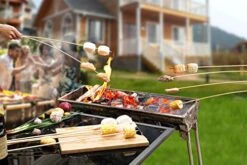 120 PCS Bamboo Marshmallow Roasting Sticks, SMores Skewers For Fire Pit, Extra Long 30 Inch Heavy Duty 5mm Thick Wooden SMores Sticks For Open Fire Pits Roaster Barbecue Hot Dog Camping Kebab Sausage -Peugeot Shop 51eemxcriLL