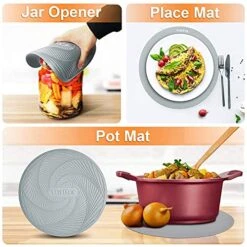 Silicone Microwave Mats, Walfos Heat Resistant Multi-Purpose Microwave Trivet Mat, Non-Slip, BPA Free And Dishwasher Safe, Perfect For Microwave, Oven, Hot Pan, Set Of 2, Grey -Peugeot Shop 51ekK122woL