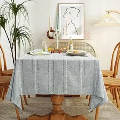 60 X 120 Inches Farmhouse Style Linen Tablecloths, Wrinkle Resistant Washable Dining Room Table Cloths For 8 Foot Rectangle Tables - Light Coffee 23 60 X 120 Inches Farmhouse Style Linen Tablecloths, Wrinkle Resistant Washable Dining Room Table Cloths For 8 Foot Rectangle Tables - Light Coffee -Peugeot Shop 51elCoGxTTL. AC