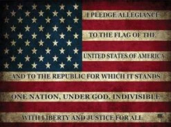 Pledge Of Allegiance USA Flag Glass Cutting Board Decorative American United States Of America Rustic Design