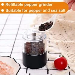 Electric Pepper Grinder Mill, USB Rechargeable Salt And Pepper Grinder With Ceramic Grind And LED Light, Adjustable Coarseness And Refillable Glass, No Battery Needed - Black -Peugeot Shop 51eqoGZUcQL