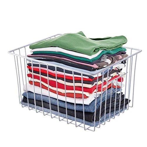 Freezer Baskests Organizer Bins, Freezer Wire Storage Basket Refrigerator Storage Baskets Bins Organizer With Built-in Handles For Cabinets, Pantry, Closets, Bedrooms - Set Of 2 2 Freezer Baskests Organizer Bins, Freezer Wire Storage Basket Refrigerator Storage Baskets Bins Organizer With Built-in Handles For Cabinets, Pantry, Closets, Bedrooms - Set Of 2 - Image 2