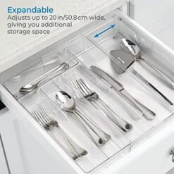 Linus Expandable Kitchen Drawer Organizer For Silverware, Spatulas, Gadgets - Clear 9 Linus Expandable Kitchen Drawer Organizer For Silverware, Spatulas, Gadgets - Clear -Peugeot Shop 51ernds2doL