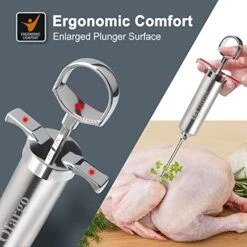 Meat Injector, Meat Injectors For Smoking With 3 Marinade Food Injector Syringe Needles, Injector Marinades For Meats, Turkey, Brisket; 2-oz Capacity -Peugeot Shop 51etEb77CiL