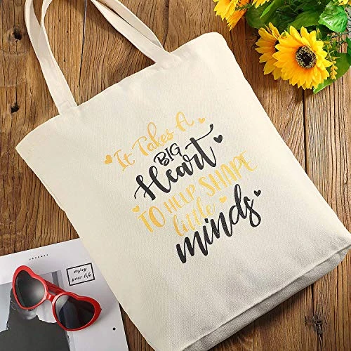 Frienda 2 Pcs Teacher Tote Bags Canvas Teacher Appreciation Bags For Women Reusable Teacher Gift Bag For School Supplies 6 Frienda 2 Pcs Teacher Tote Bags Canvas Teacher Appreciation Bags For Women Reusable Teacher Gift Bag For School Supplies - Image 6