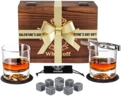 𝗕𝗘𝗦𝗧 𝗚𝗜𝗙𝗧: Whiskey Rocks Glasses Gift Set - Heavy Base Crystal Glass For Scotch Bourbon Drinker - Whisky Chilling Stones In Wooden Gift Box - Burbon Gift Set For Men Idea -Peugeot Shop 51f5eAYBLNL. AC 1