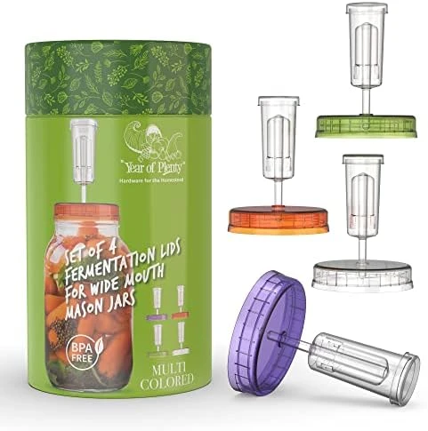 Of Plenty BPA-Free, Clear Fermentation Lids | 4-Pack | For Making Sauerkraut In Wide Mouth Mason Jars | Includes Instructions, Recipe And Gift Box For Storage… (Clear) 7 Of Plenty BPA-Free, Clear Fermentation Lids | 4-Pack | For Making Sauerkraut In Wide Mouth Mason Jars | Includes Instructions, Recipe And Gift Box For Storage… (Clear) - Image 7