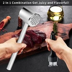 ChefVille MT02 2-in-1 Meat Tenderizer Tool, Meat Mallet, Meat Tenderizer Hammer For BBQ, Chicken, Steak, Fish -Peugeot Shop 51fCtCGYUBL
