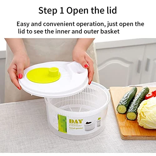 3L Salad Spinner Vegetable Washer Fruit Veggie Bowl Collapsible Salad Spinner With Lid Veggie Dryer Set For Kitchen Tools Of Lettuce Dryer Salad Shooter Small Salad Spinner 4 3L Salad Spinner Vegetable Washer Fruit Veggie Bowl Collapsible Salad Spinner With Lid Veggie Dryer Set For Kitchen Tools Of Lettuce Dryer Salad Shooter Small Salad Spinner - Image 4