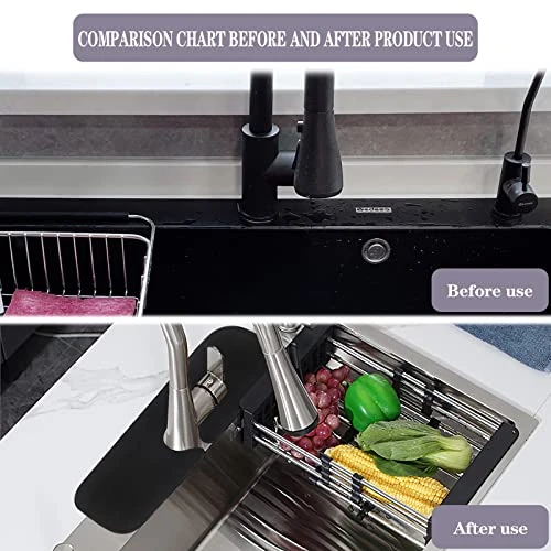 LAKETANEY Kitchen Faucet Absorbent Mat,Sink Splash Guard, Faucet Drip Catcher, For Counter Drying Pads Behind Fauce For Kitchen, Bathroom And RV (2PC White) 2 LAKETANEY Kitchen Faucet Absorbent Mat,Sink Splash Guard, Faucet Drip Catcher, For Counter Drying Pads Behind Fauce For Kitchen, Bathroom And RV (2PC White) - Image 2