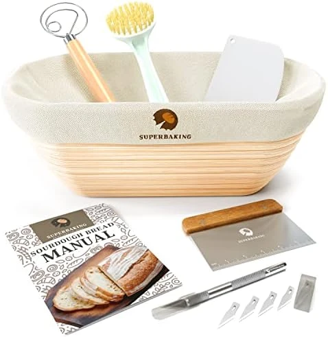 Banneton Bread Proofing Basket Set, Round 9" Banneton Basket Sourdough Bread Baking Supplies, Sourdough Proofing Basket For Bread Making Tools Supplies, Artisan Bread Kit, Gifts For Bakers 8 Banneton Bread Proofing Basket Set, Round 9" Banneton Basket Sourdough Bread Baking Supplies, Sourdough Proofing Basket For Bread Making Tools Supplies, Artisan Bread Kit, Gifts For Bakers - Image 8
