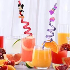 24 Mouse Straws With 2 Cleaning Brush 6 Designs Great For Mickey Theme Birthday Minnie Party Favors And Party Supplies -Peugeot Shop 51fQtX6hoML