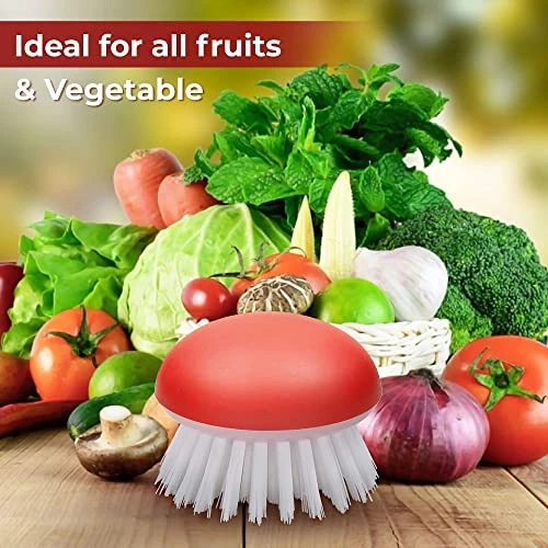 Vegetable Brush Scrubber For Food – 2Pcs Set Fruit And Veggie Brush – Silicone Top And Ultra-Strong Bristles Potato Scrubber – Palm Held Ergonomic Design – Easy To Clean – Red And Green 2 Vegetable Brush Scrubber For Food – 2Pcs Set Fruit And Veggie Brush – Silicone Top And Ultra-Strong Bristles Potato Scrubber – Palm Held Ergonomic Design – Easy To Clean – Red And Green - Image 2