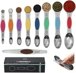 Magnetic Measuring Spoons Set, 9 Pieces Stainless Steel 18/8 Teaspoon Measuring Spoons Set Stackable Fits In Spice Jars Or Liquid -Peugeot Shop 51fW51APIHL. AC