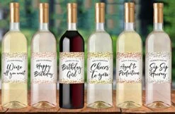 Printed Party Birthday Wine Bottle Labels, Confetti, Set Of 6 -Peugeot Shop 51fWkH8T0UL
