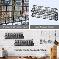 X-cosrack Spice Rack Organizer Wall Mounted 5-Tier Stackable Hanging Spice Jars Storage Racks,Great For Kitchen And Pantry,Up To Storage 48 Jars(Patent No.:D909138S) -Peugeot Shop 51fXIcHLWZS