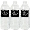 Big Dot Of Happiness Mr. And Mrs. - Black And White Wedding Or Bridal Shower Water Bottle Sticker Labels - Set Of 20