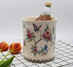 IMIFLA Utensil Crocks Extra Large Kitchen Utensil Holder For Countertop Ceramic Cooking Utensils Butterfly Ice Crack -Peugeot Shop 51fj1WZDntL