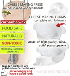 Wooden Cheese Press Diameter 11.2 In And 2 Cheese Making Forms 45 Oz Pressure Up To 50 Pounds Colorless 9 Wooden Cheese Press Diameter 11.2 In And 2 Cheese Making Forms 45 Oz Pressure Up To 50 Pounds Colorless -Peugeot Shop 51fnztpqSiL