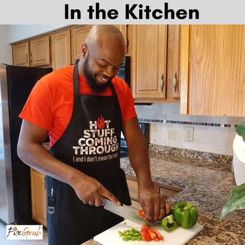 FixGrub Hot Stuff Funny Aprons For Men And Women, Grill Apron, Chefs Apron, BBQ Apron, Gift Set Or Apron Only 5 FixGrub Hot Stuff Funny Aprons For Men And Women, Grill Apron, Chefs Apron, BBQ Apron, Gift Set Or Apron Only - Image 5
