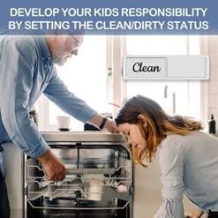 Dishwasher Magnet Clean Dirty Sign, Farmhouse Rustic Wood Design Black And White Non-Scratch/Easy To Read & Slide/Strong Magnet Clean Dirty Magnet For Dishwasher (A-Silver) -Peugeot Shop 51ftXNgmgWL