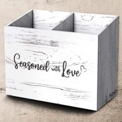 Cooking Utensil Holder, Cute Kitchen Counter Organizer, Utensil Caddy, Lovely Farmhouse Kitchen Decor (White) -Peugeot Shop 51fyqbUExPL. AC