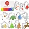 Hristmas Cookie Cutters 11-Pc Set Made In USA By Ann Clark, Gingerbread Man, Christmas Tree, Candy Cane, Reindeer
