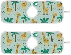 Kcldeci 2 Pack Faucet Mat Splash Guard For Kitchen Sink,Childish Cute Giraffe 14x5 Inch Faucet Handle Drip Catcher Tray Absorbent Mat Fast Dry Mat For Kitchen, Bathroom -Peugeot Shop 51g1FydI3L. AC